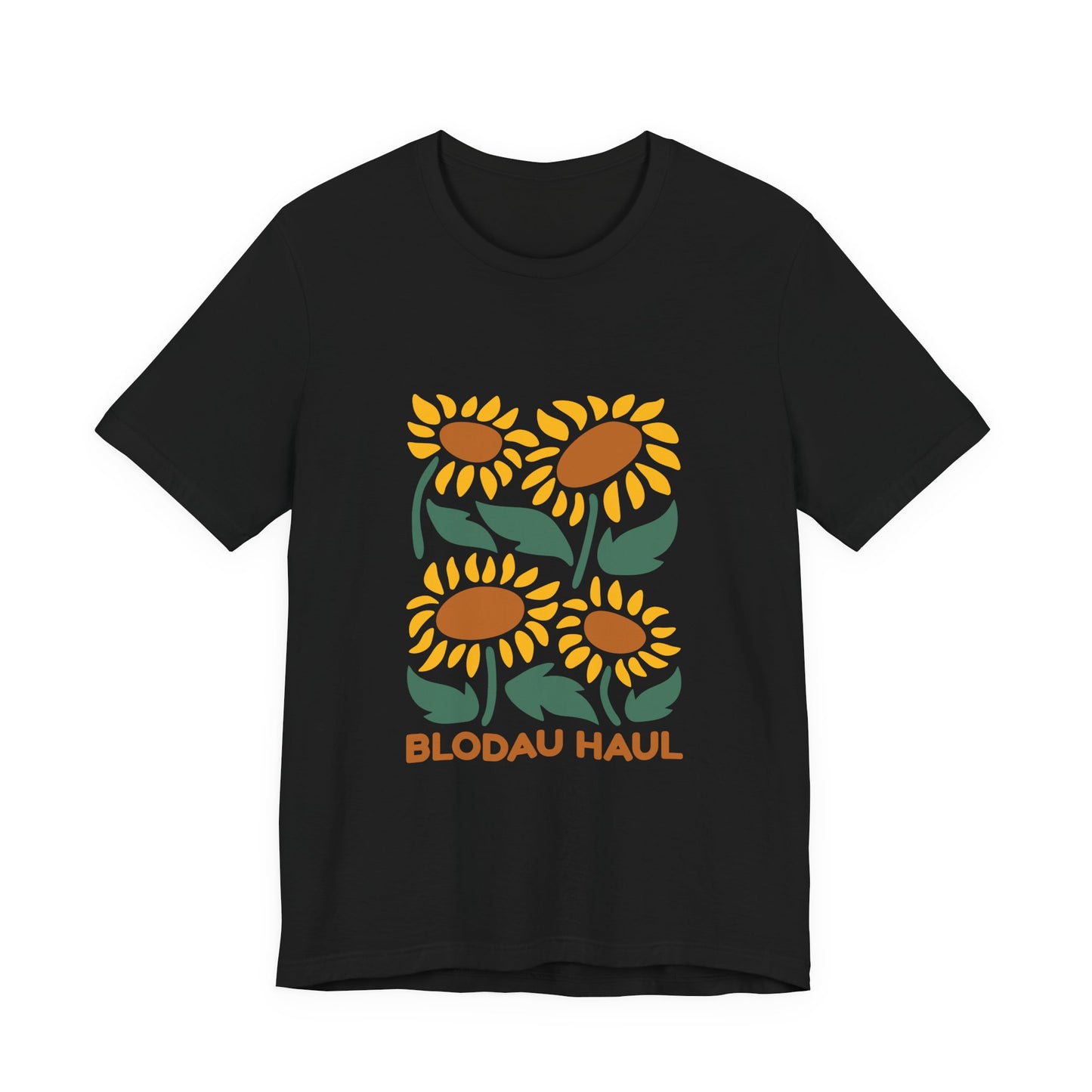 Sunflower Graphic Tee — 'Blodau Haul' Welsh Floral T‑Shirt