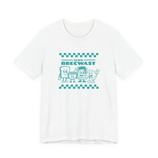 Breakfast Club Unisex Tee — Retro Welsh Cartoon T‑Shirt (Clwb Brecwast)