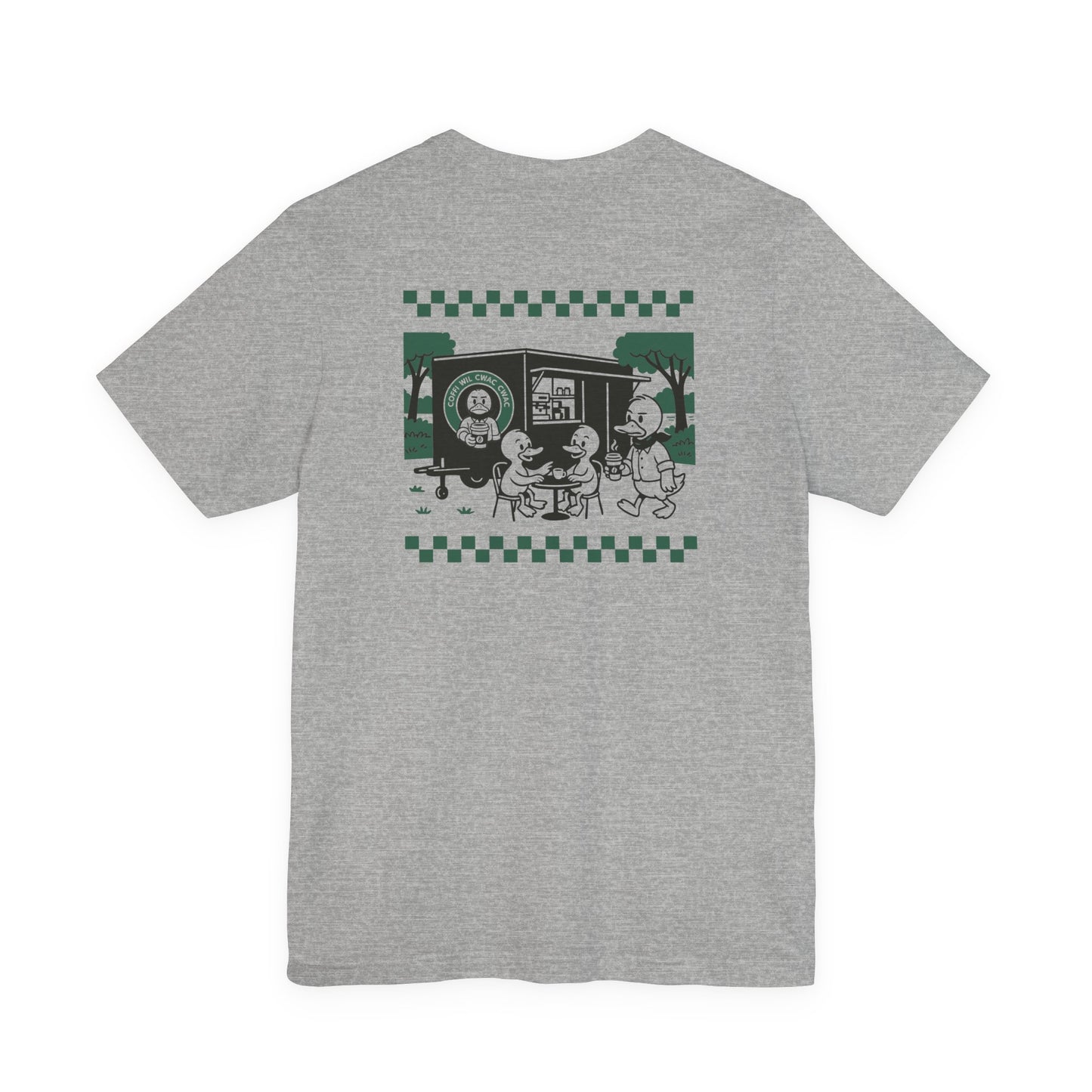 Wil Cwac Cwac Coffee Unisex T-shirt - Retro Cafe T-Shirt (Double Sided)