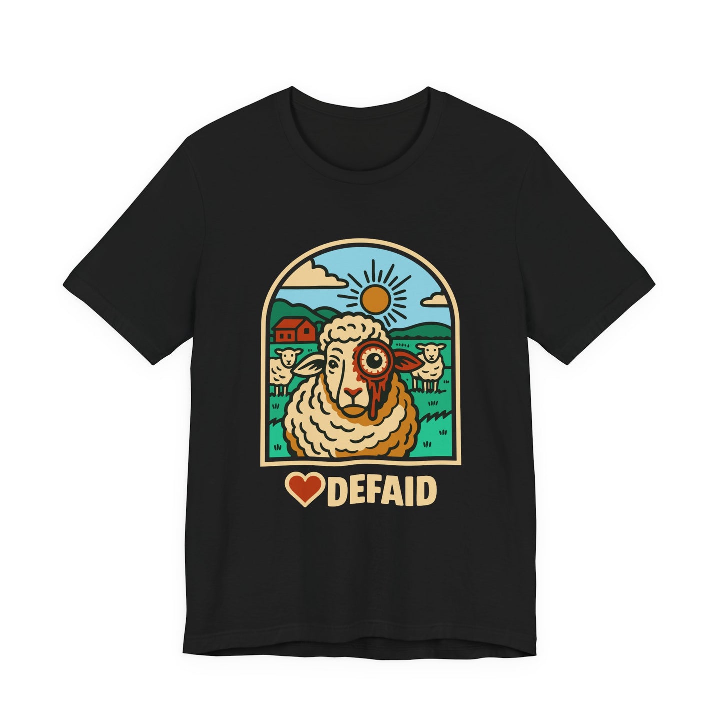 Welsh Alien Sheep Unisex Tee - 'Defaid' - Alien Earth