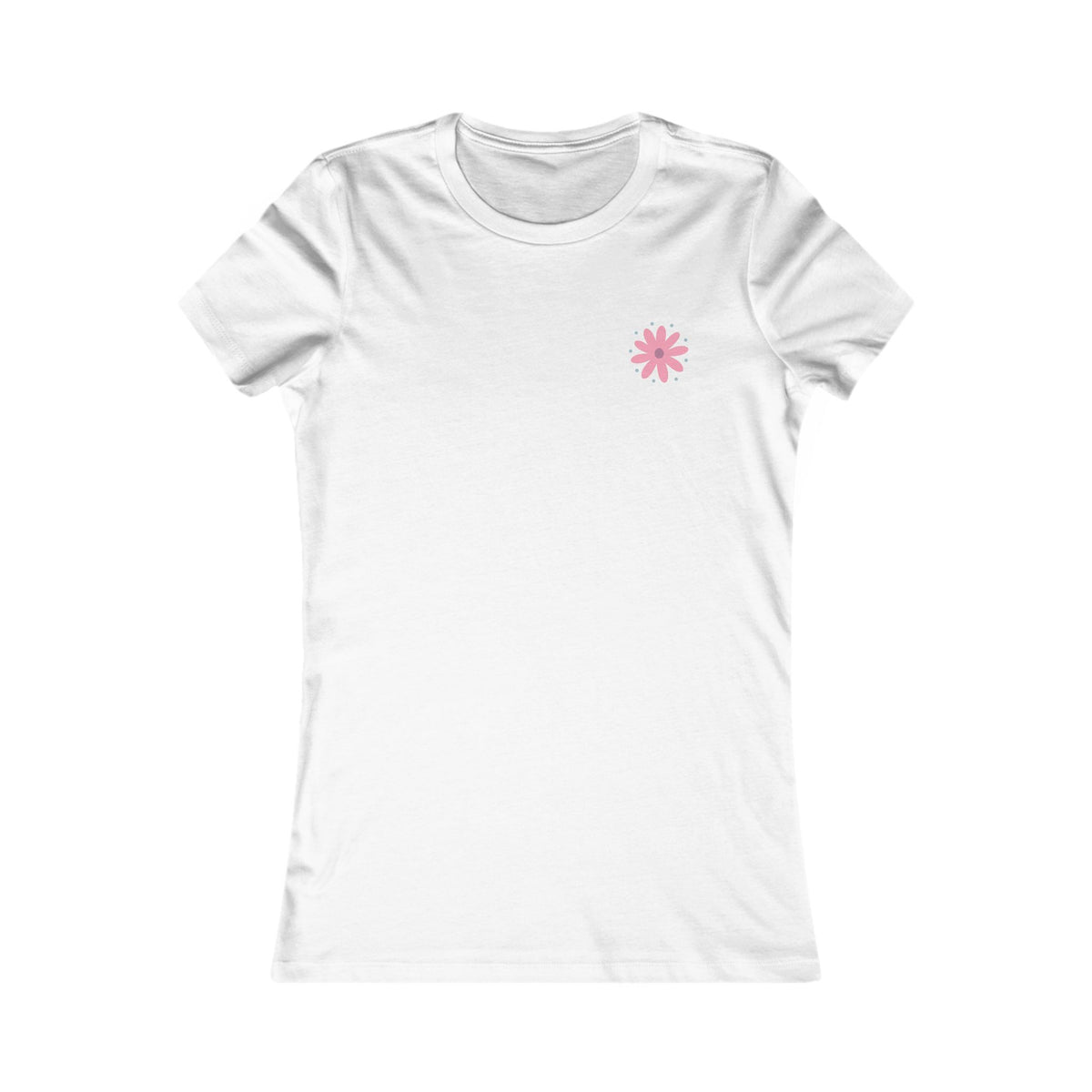 Women's Floral Tee - 'Blodau' Retro Flower Graphic (Slim Fit Double Sided)