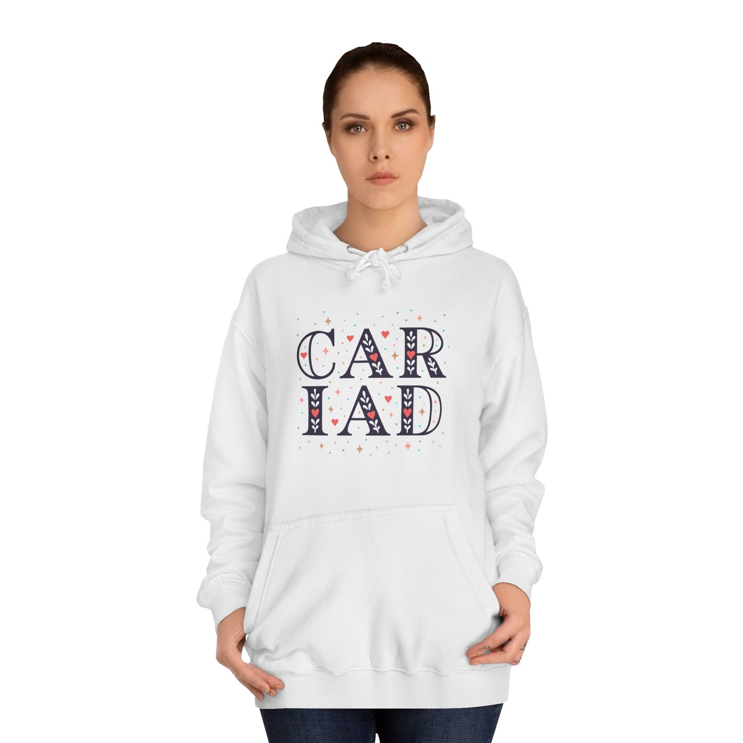 Cariad Unisex Hoodie - Vintage Typography