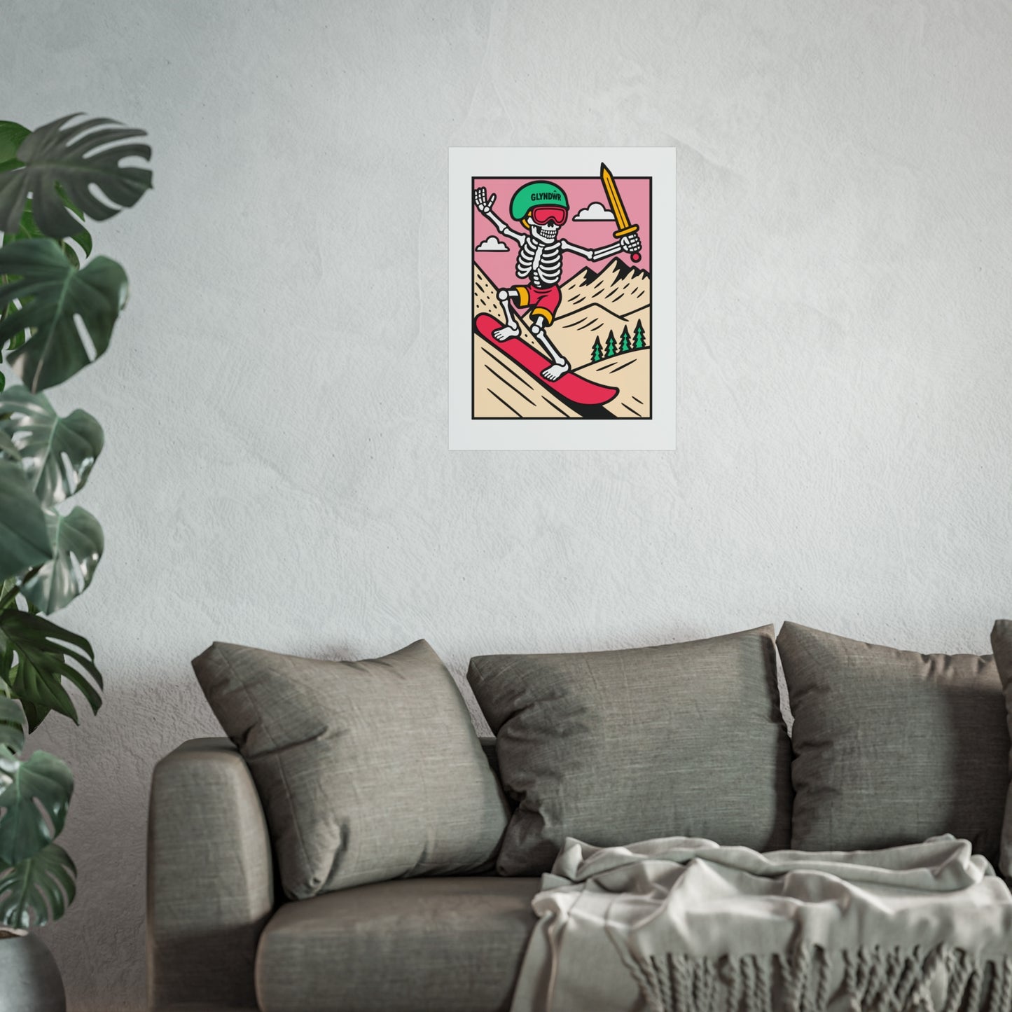 Owain Glyndŵr Snowboarder Fine Art Poster