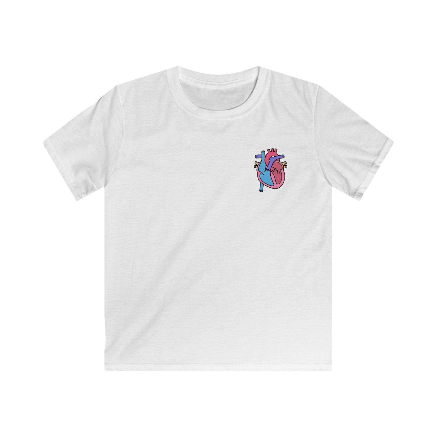 Kids Heart Anatomy Tee - Welsh Labeled Heart Diagram