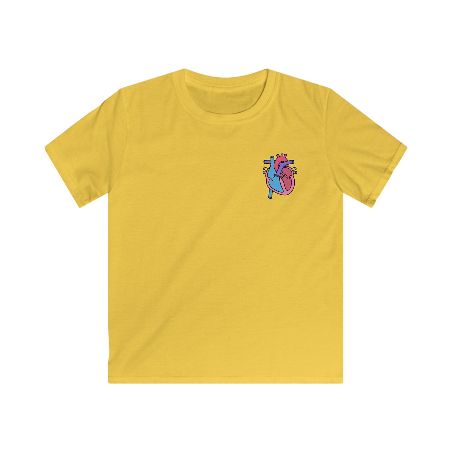 Kids Heart Anatomy Tee - Welsh Labeled Heart Diagram
