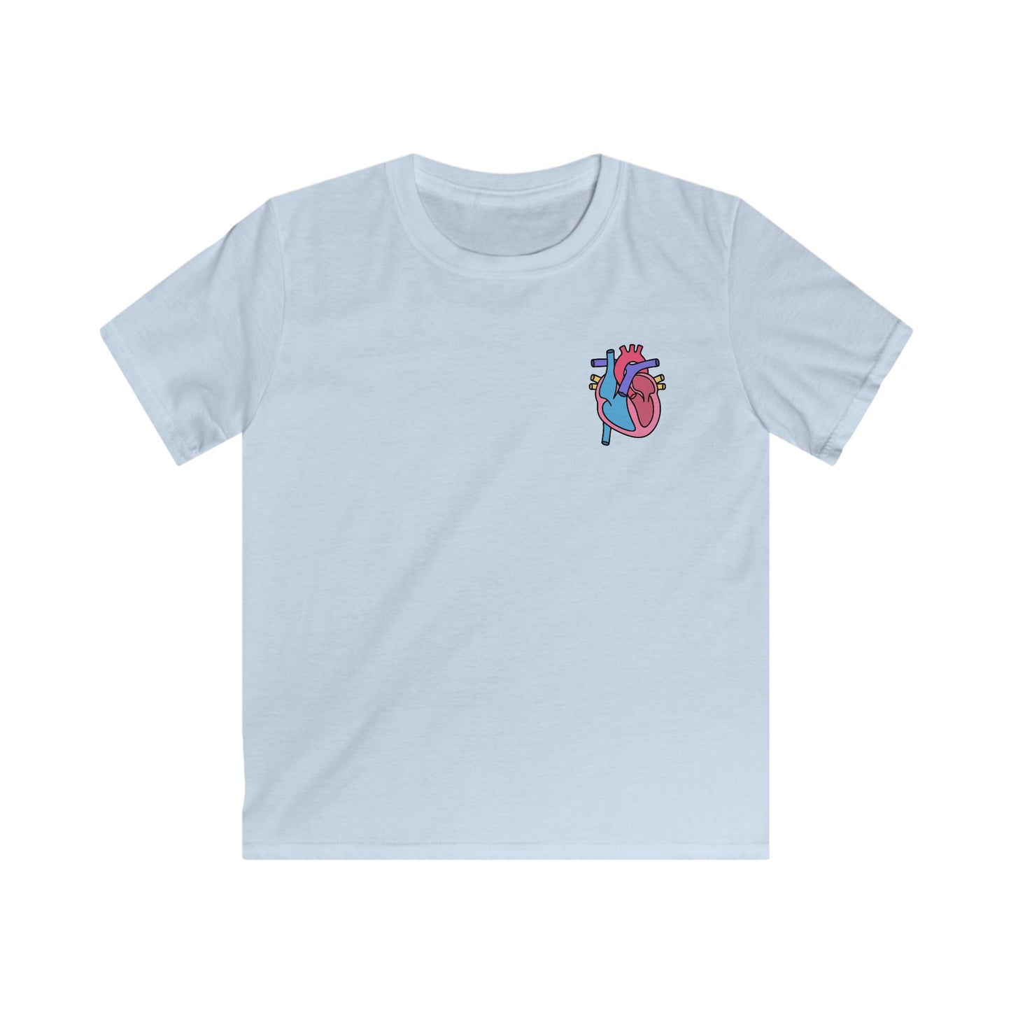 Kids Heart Anatomy Tee - Welsh Labeled Heart Diagram