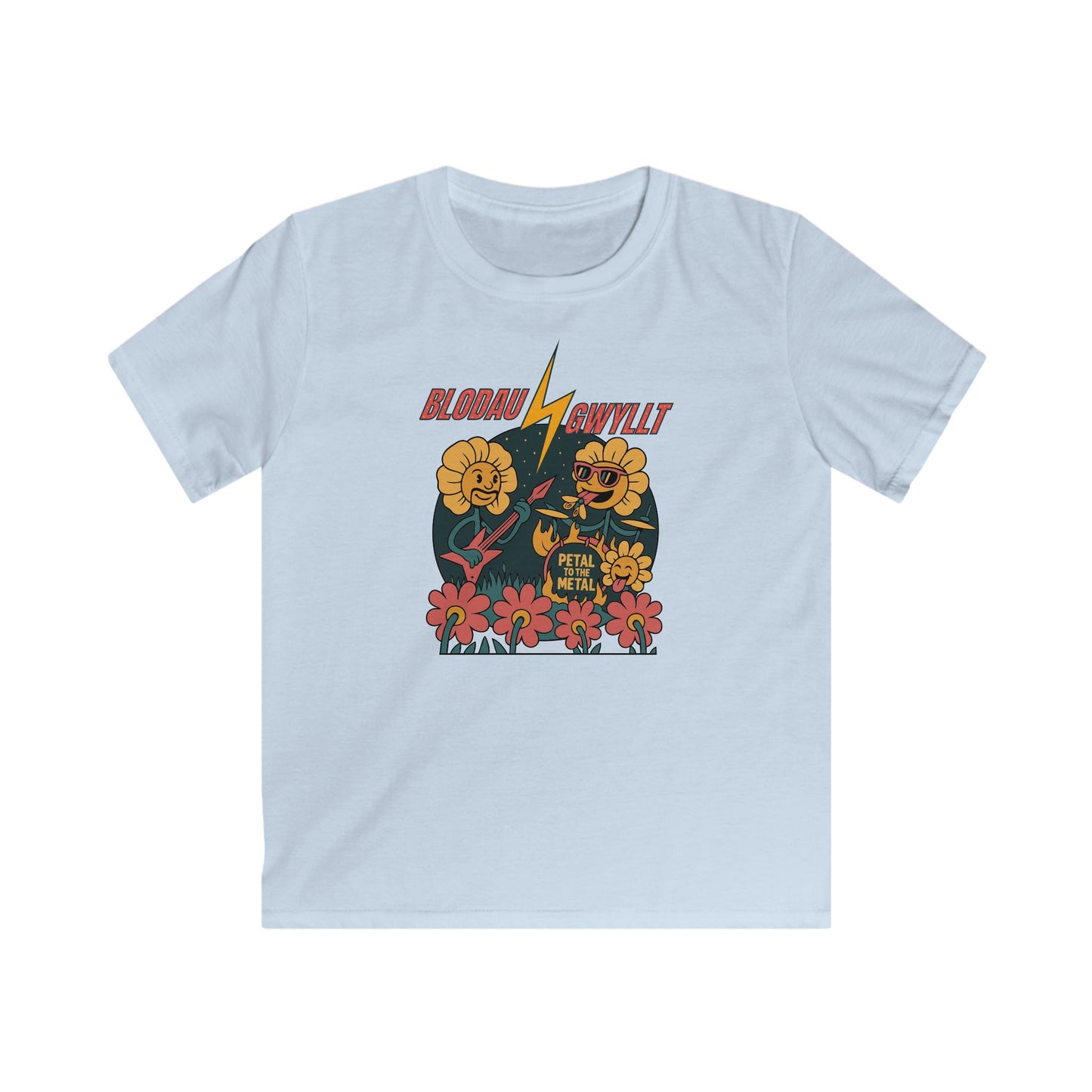 Wild Flowers Kids Tee — 'Blodau Gwyllt' - Petal to the Metal Floral Band T-Shirt