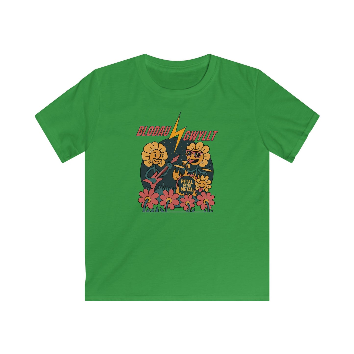 Wild Flowers Kids Tee — 'Blodau Gwyllt' - Petal to the Metal Floral Band T-Shirt