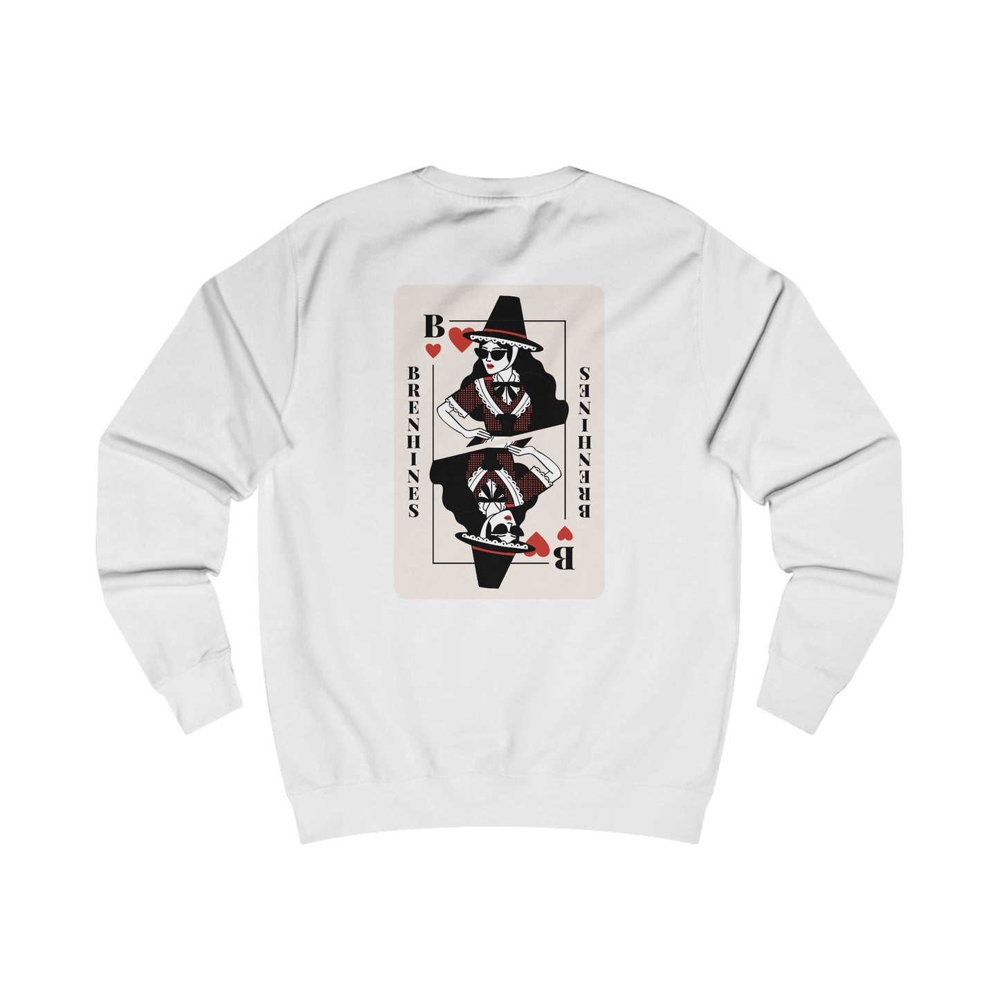 Welsh Queen of Hearts Playing Card Sweatshirt - Brenhines (Double Sided)