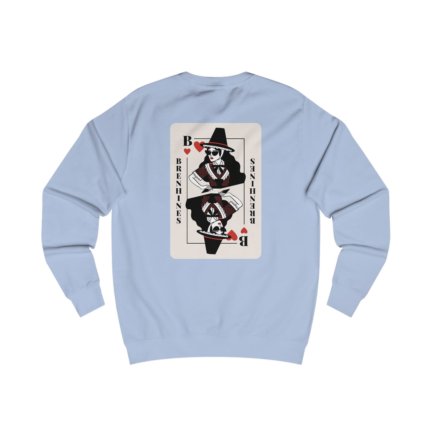 Welsh Queen of Hearts Playing Card Sweatshirt - Brenhines (Double Sided)