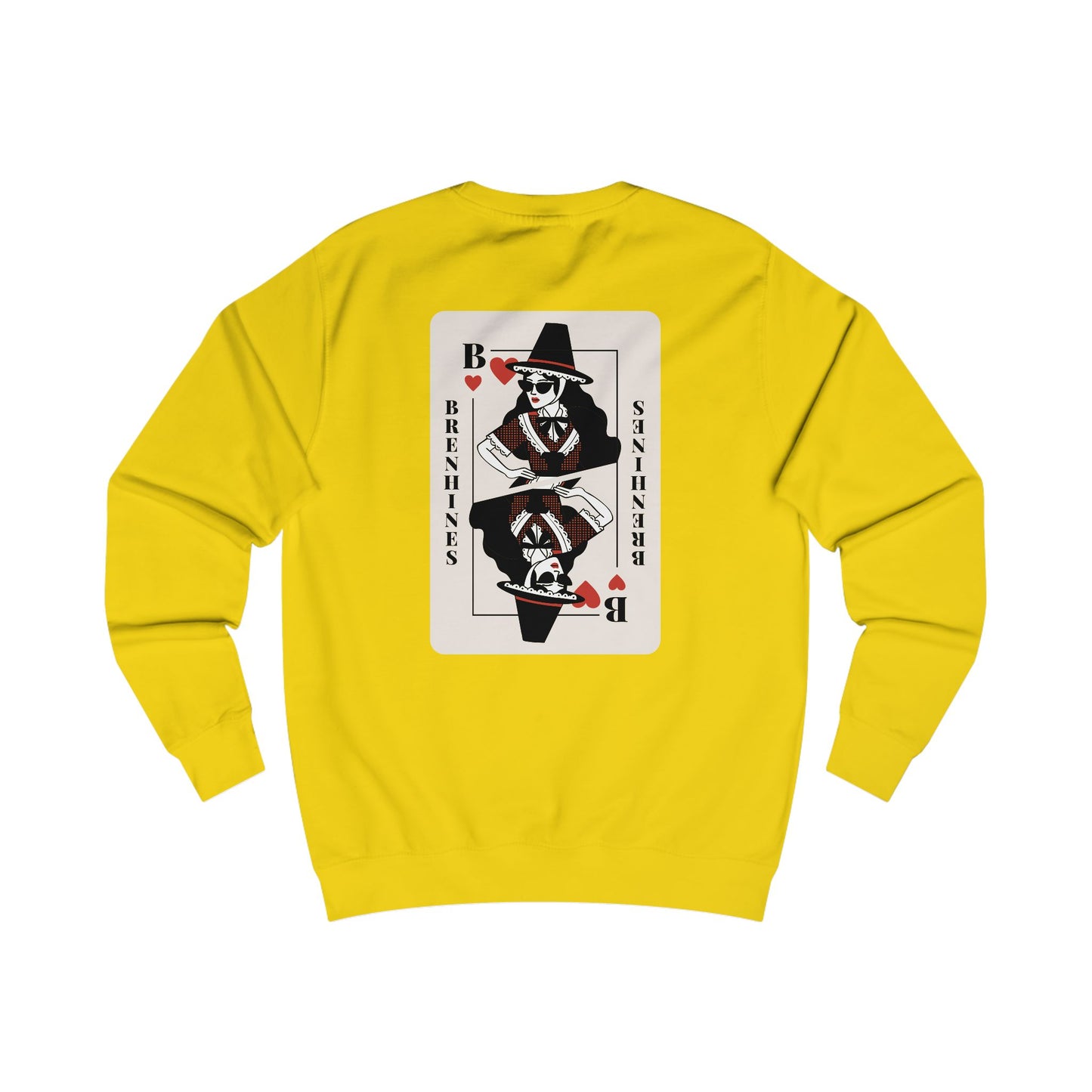 Welsh Queen of Hearts Playing Card Sweatshirt - Brenhines (Double Sided)