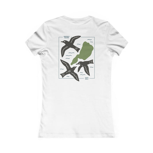 Women's Bardsey Island Tee - Minimalist Seabirds & Island Graphic (Double Sided)