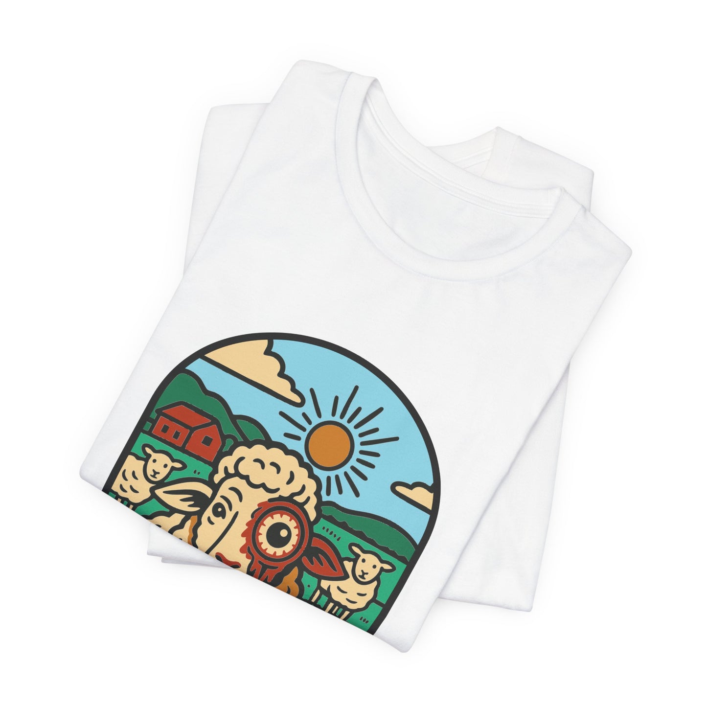 Welsh Alien Sheep Unisex Tee - 'Defaid' - Alien Earth