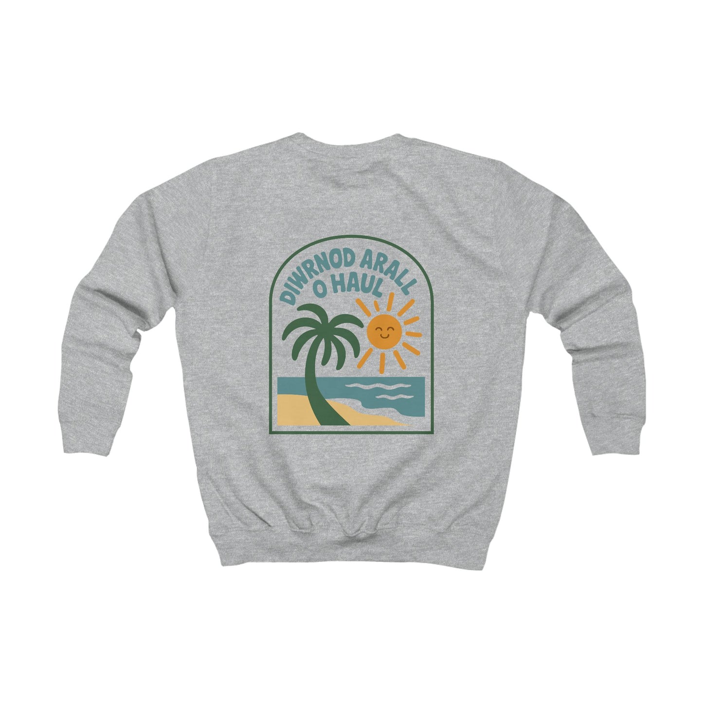 Kids Welsh Beach Jumper | "Diwrnod Arall O Haul" (Double Sided)