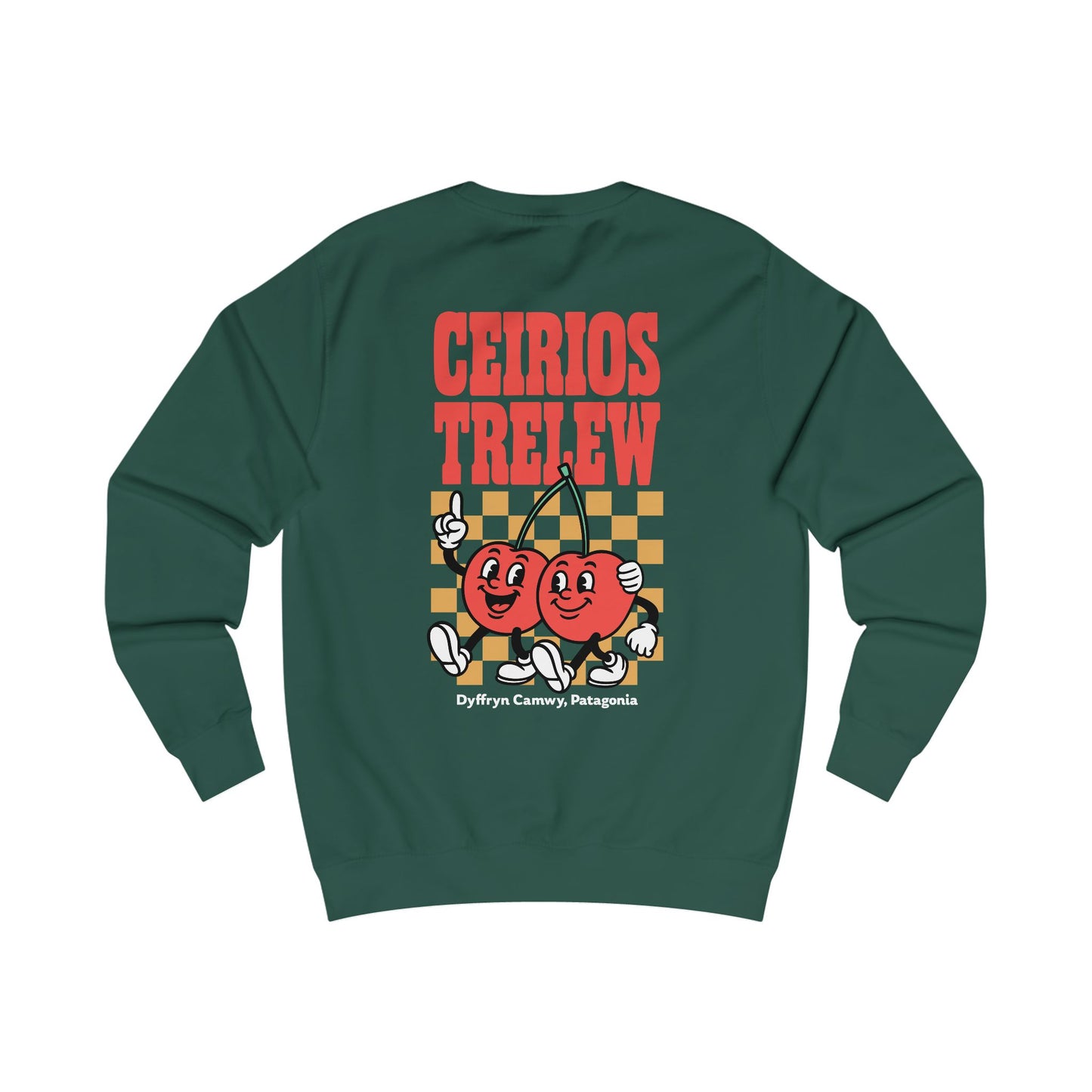 Retro Cherry Unisex Sweatshirt - 'Ceirios Trelew, Patagonia' (Double Sided)
