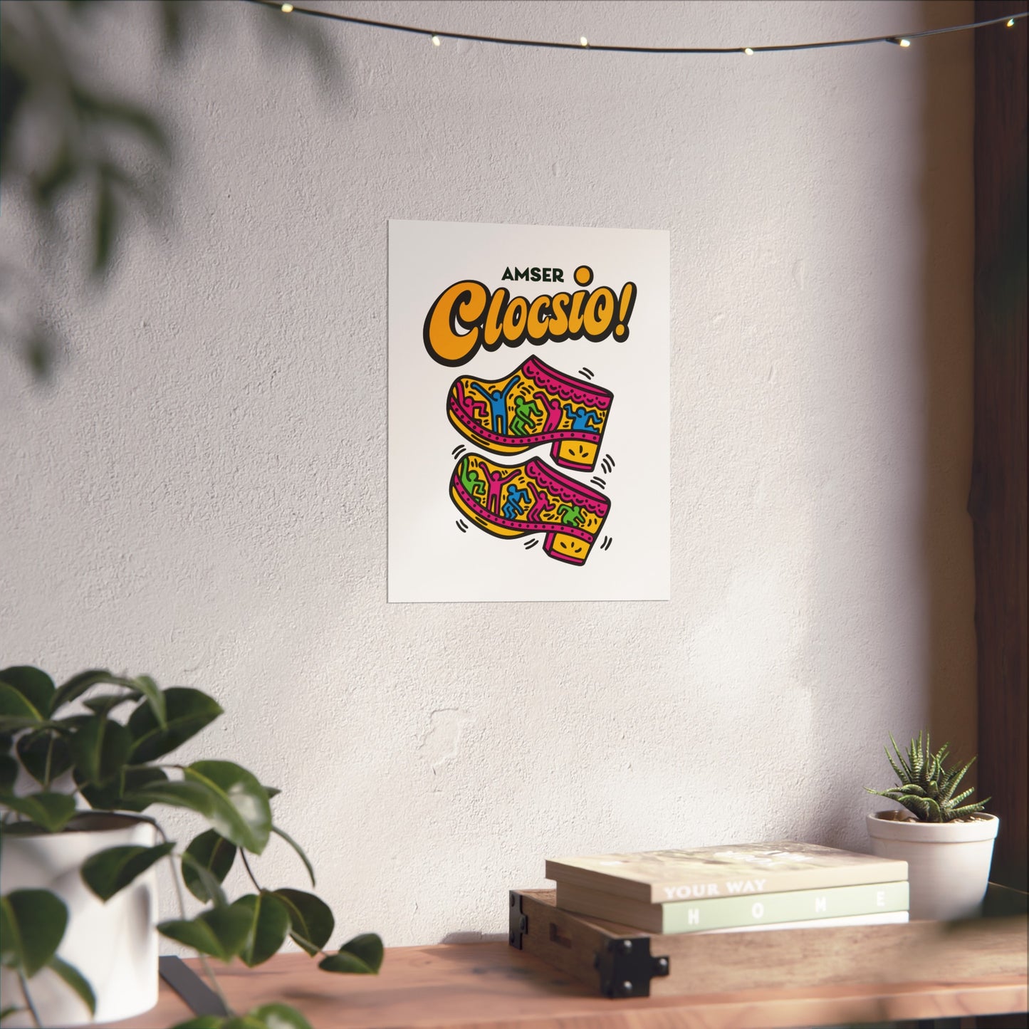 'Amser Clocsio' - Colourful Pop Art Clog Print