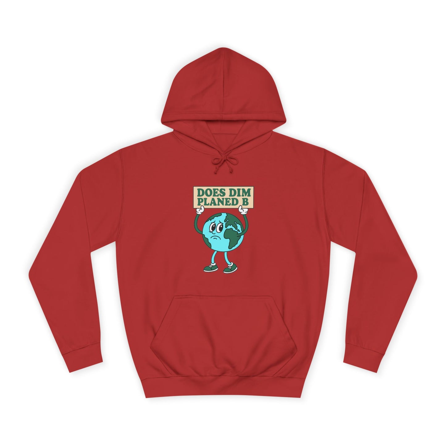 Retro Planet Earth Cartoon Hoodie — "Does Dim Planed B"