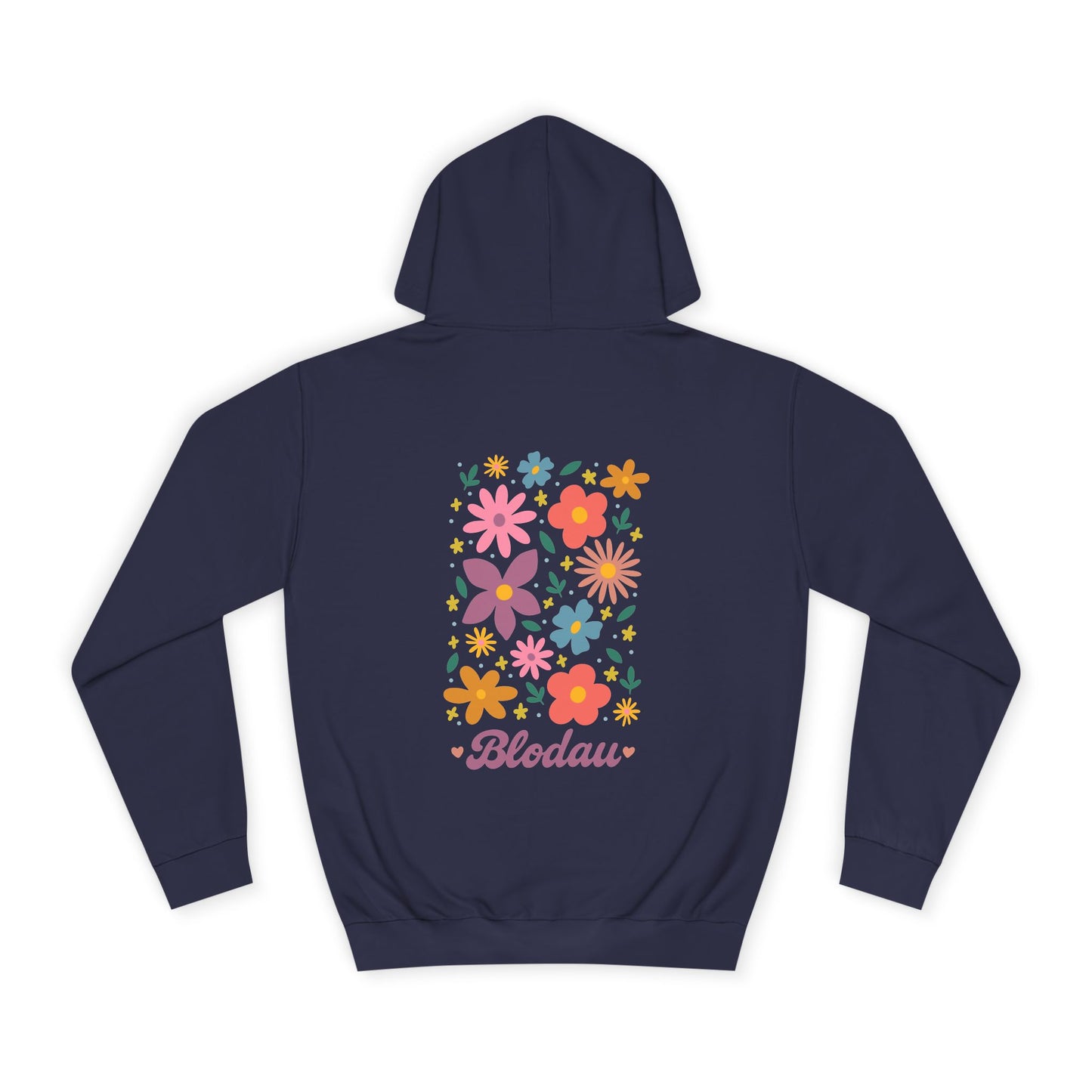 Retro Floral 'Blodau' Unisex Hoodie (Double Sided)