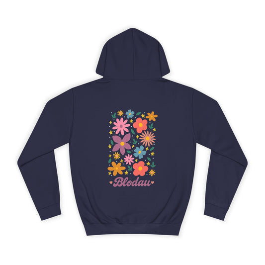 Retro Floral 'Blodau' Unisex Hoodie (Double Sided)