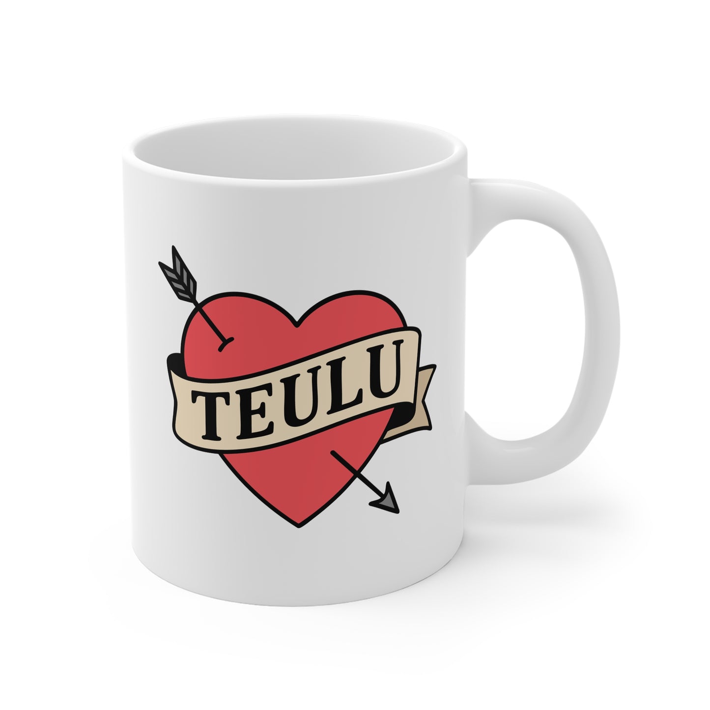 'Teulu' Heart Mug