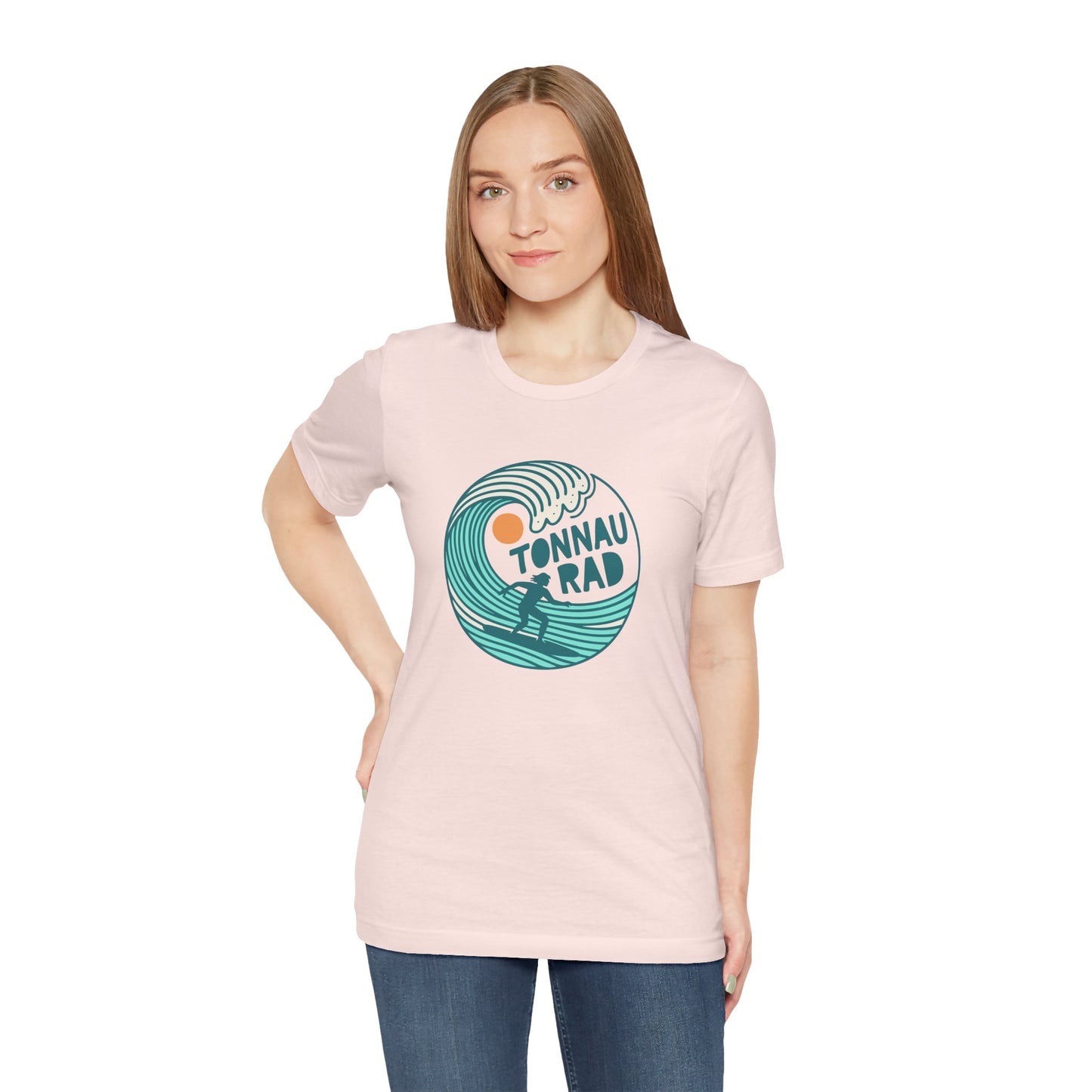 Welsh Surf T-Shirt - 'Tonnau Rad' Retro Wave Surfing Tee (Unisex)