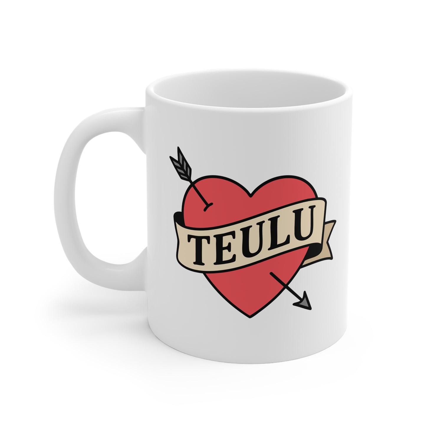 'Teulu' Heart Mug
