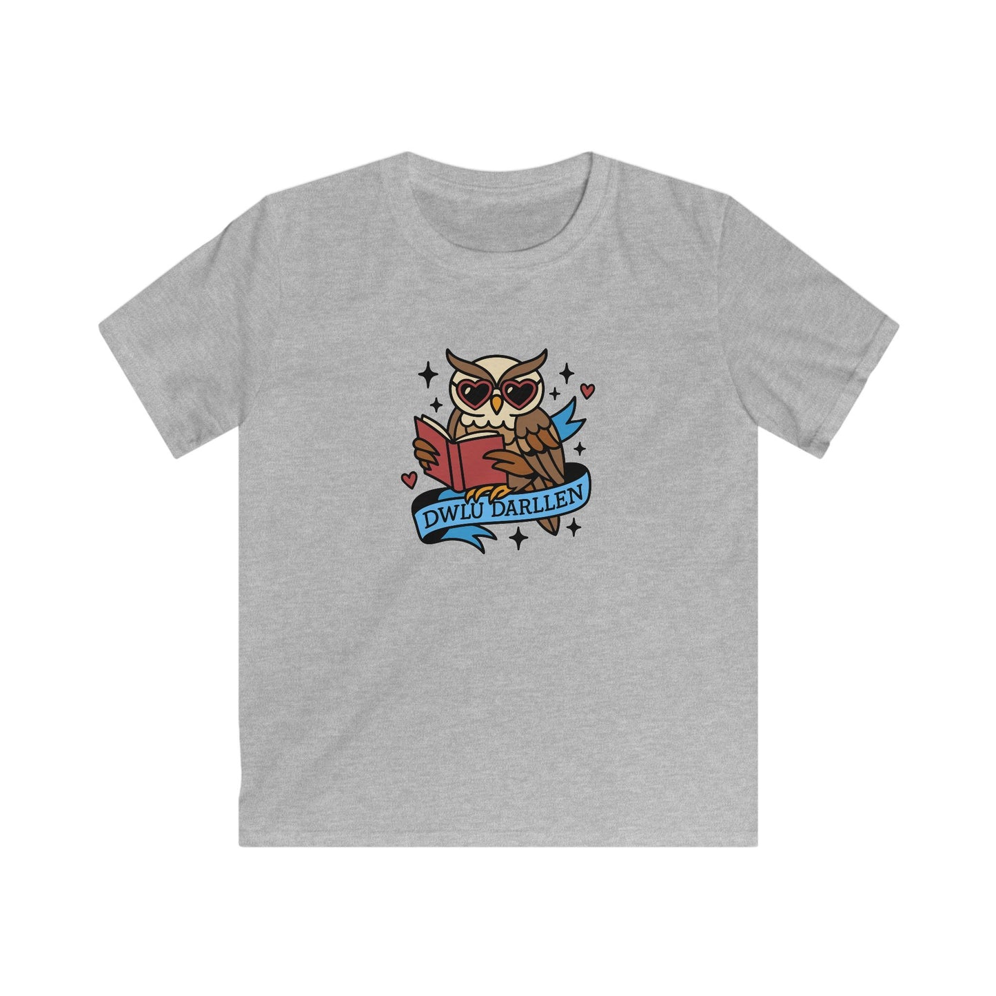 Love Reading - "Dwlu Darllen" - Retro Kids T-Shirt - Tattoo Style