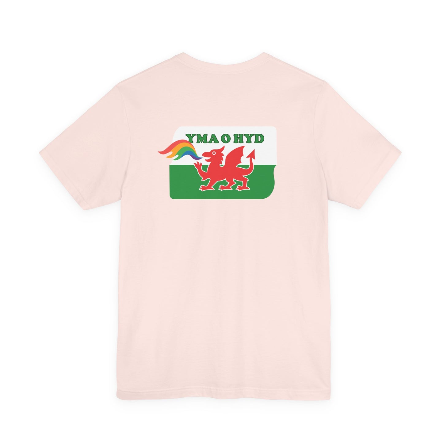 Welsh Dragon Rainbow Tee (Unisex) — Yma o Hyd Graphic T-Shirt (Double sided)