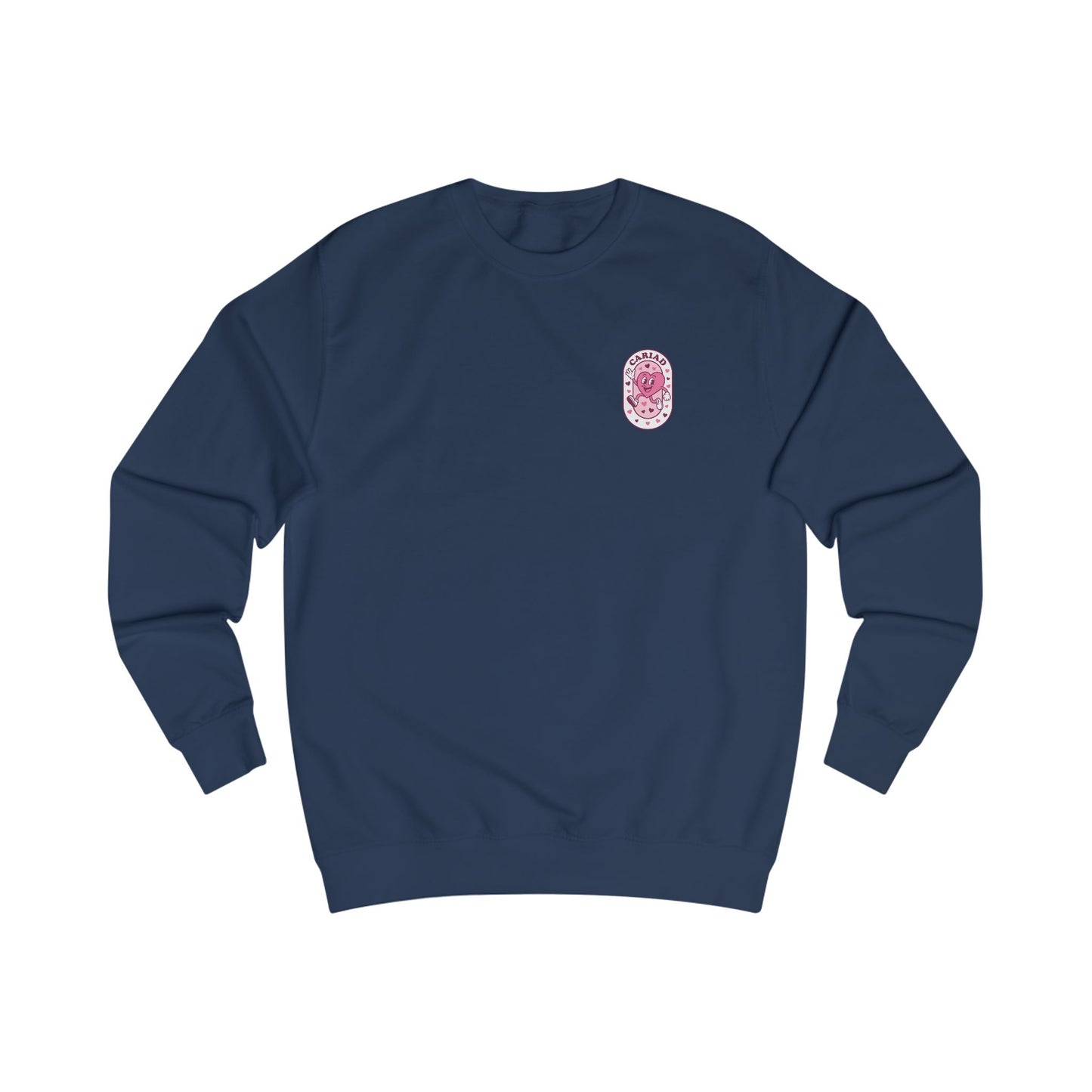 Retro 'Cariad' Unisex Sweatshirt - Small Chest Heart Emblem