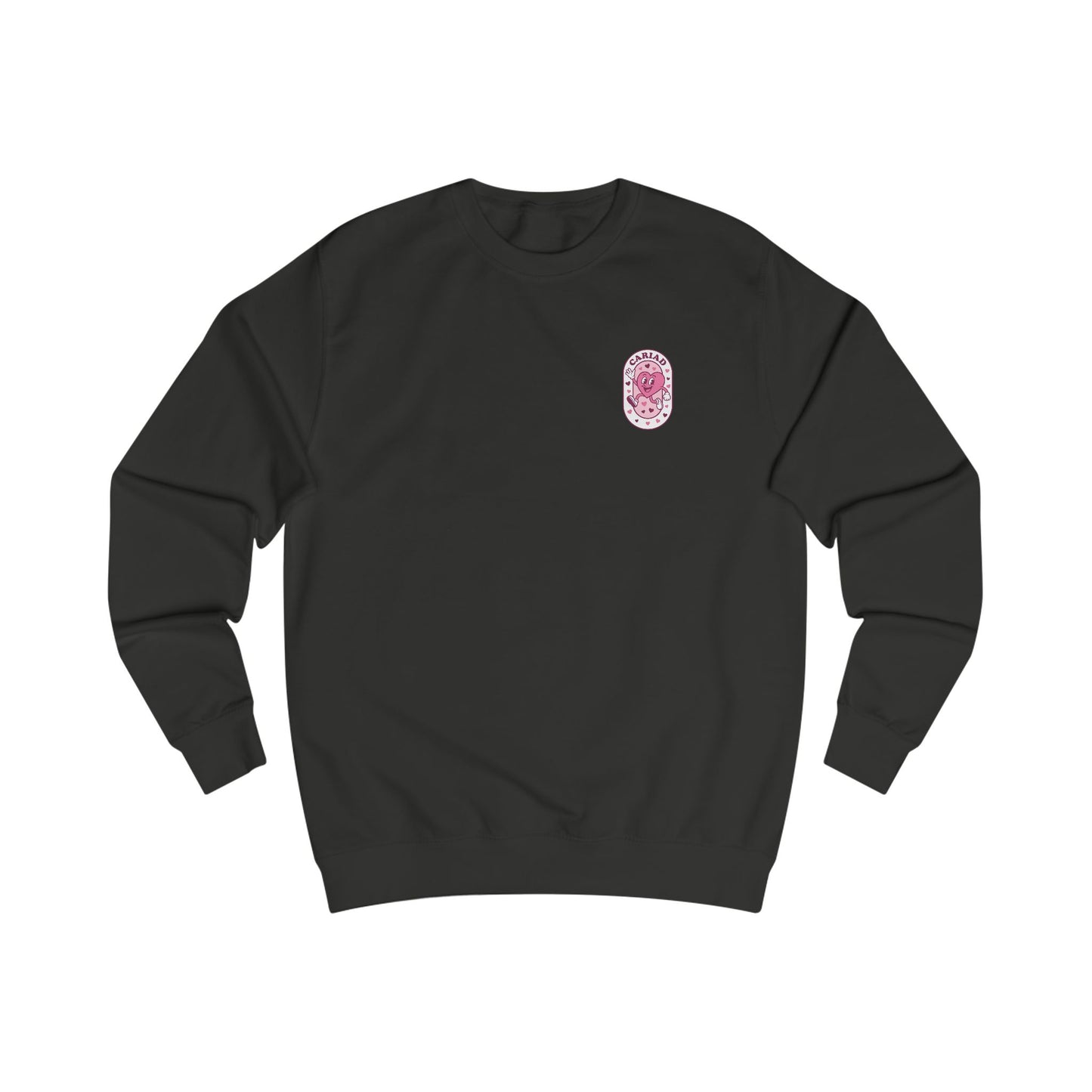 Retro 'Cariad' Unisex Sweatshirt - Small Chest Heart Emblem