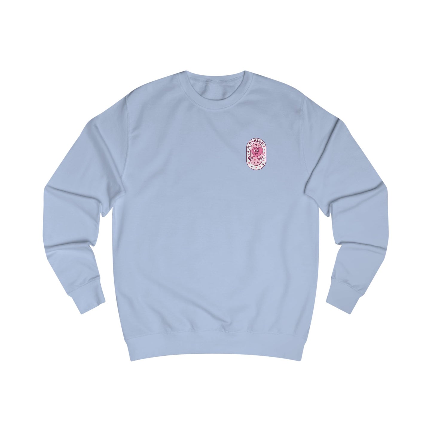 Retro 'Cariad' Unisex Sweatshirt - Small Chest Heart Emblem
