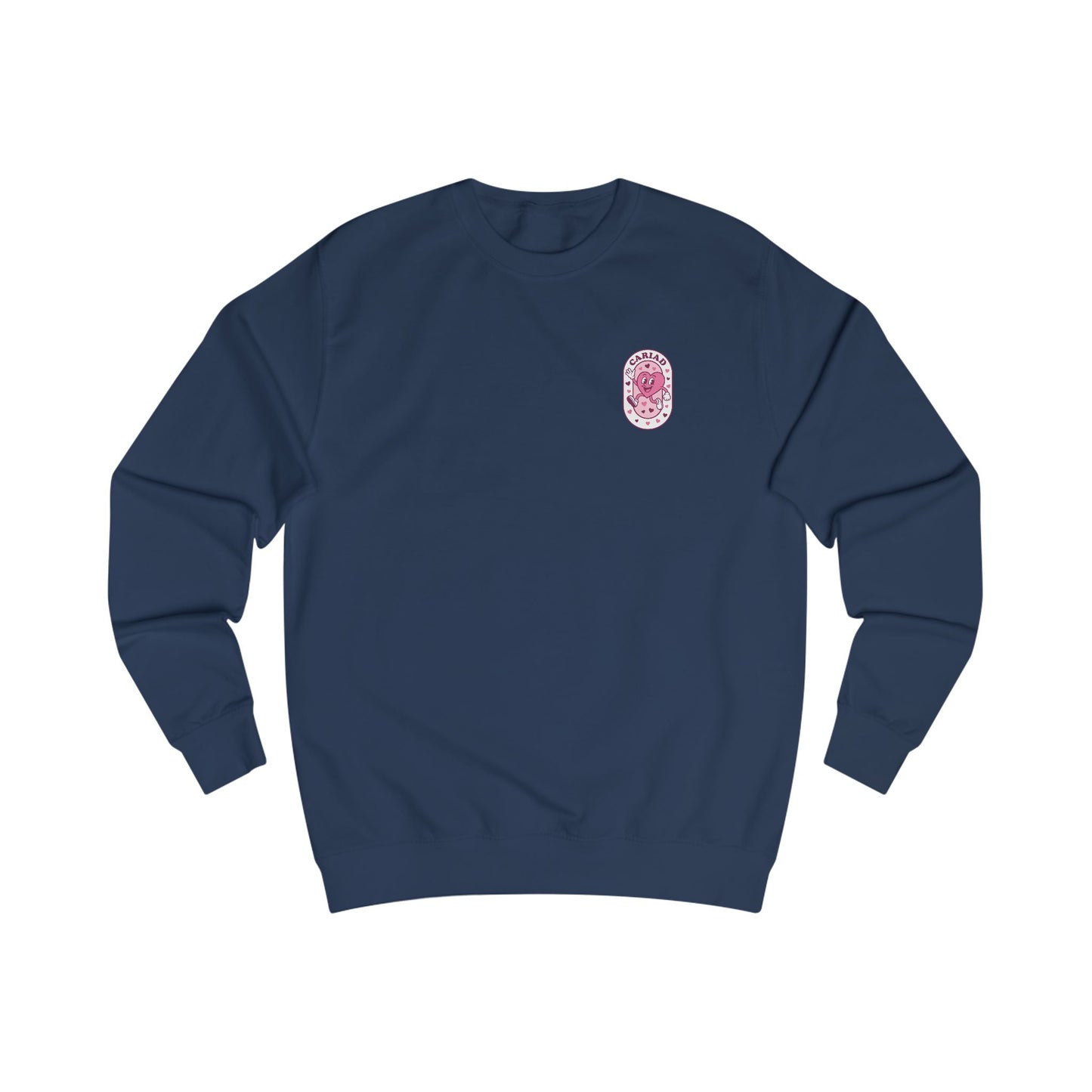 Retro 'Cariad' Unisex Sweatshirt - Small Chest Heart Emblem