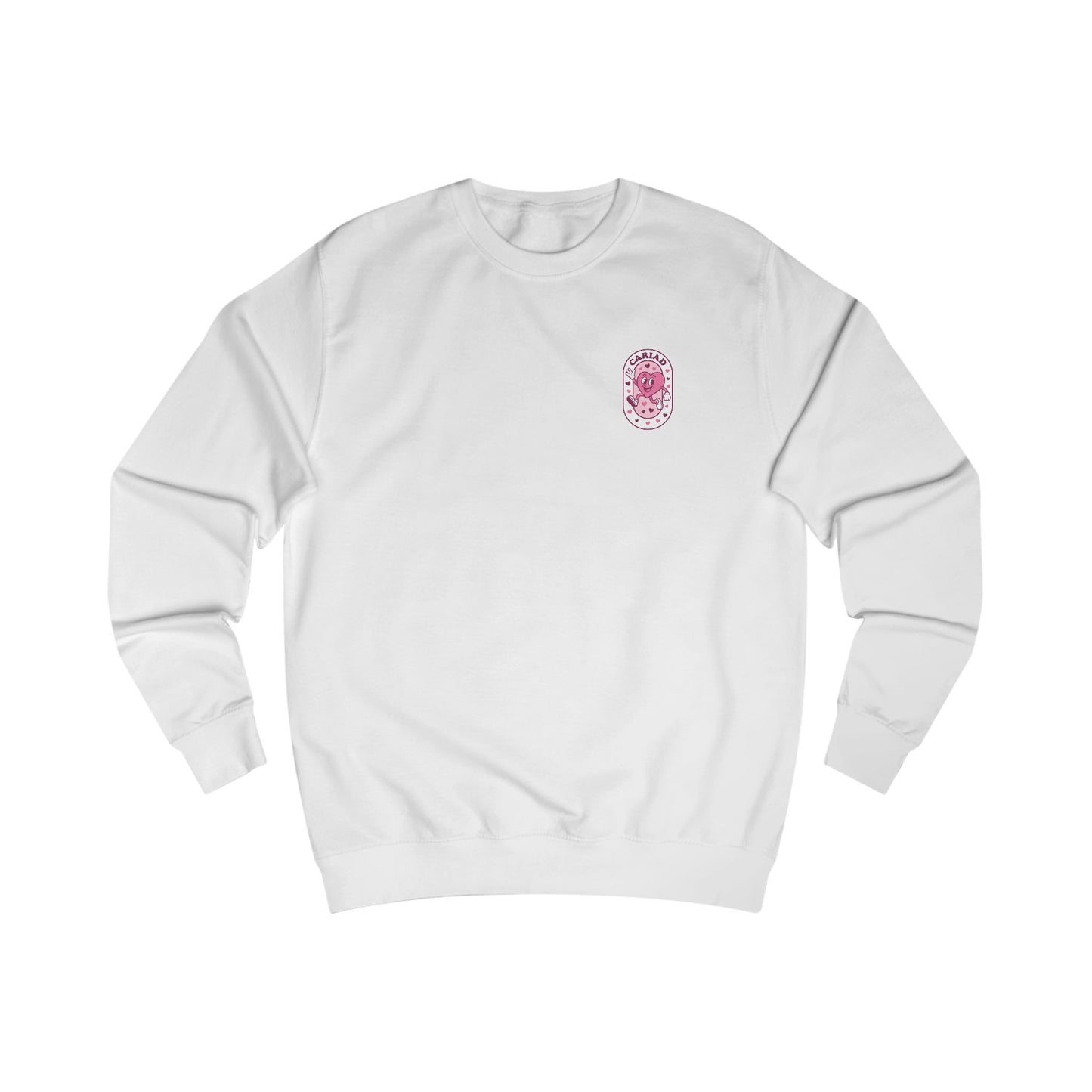 Retro 'Cariad' Unisex Sweatshirt - Small Chest Heart Emblem