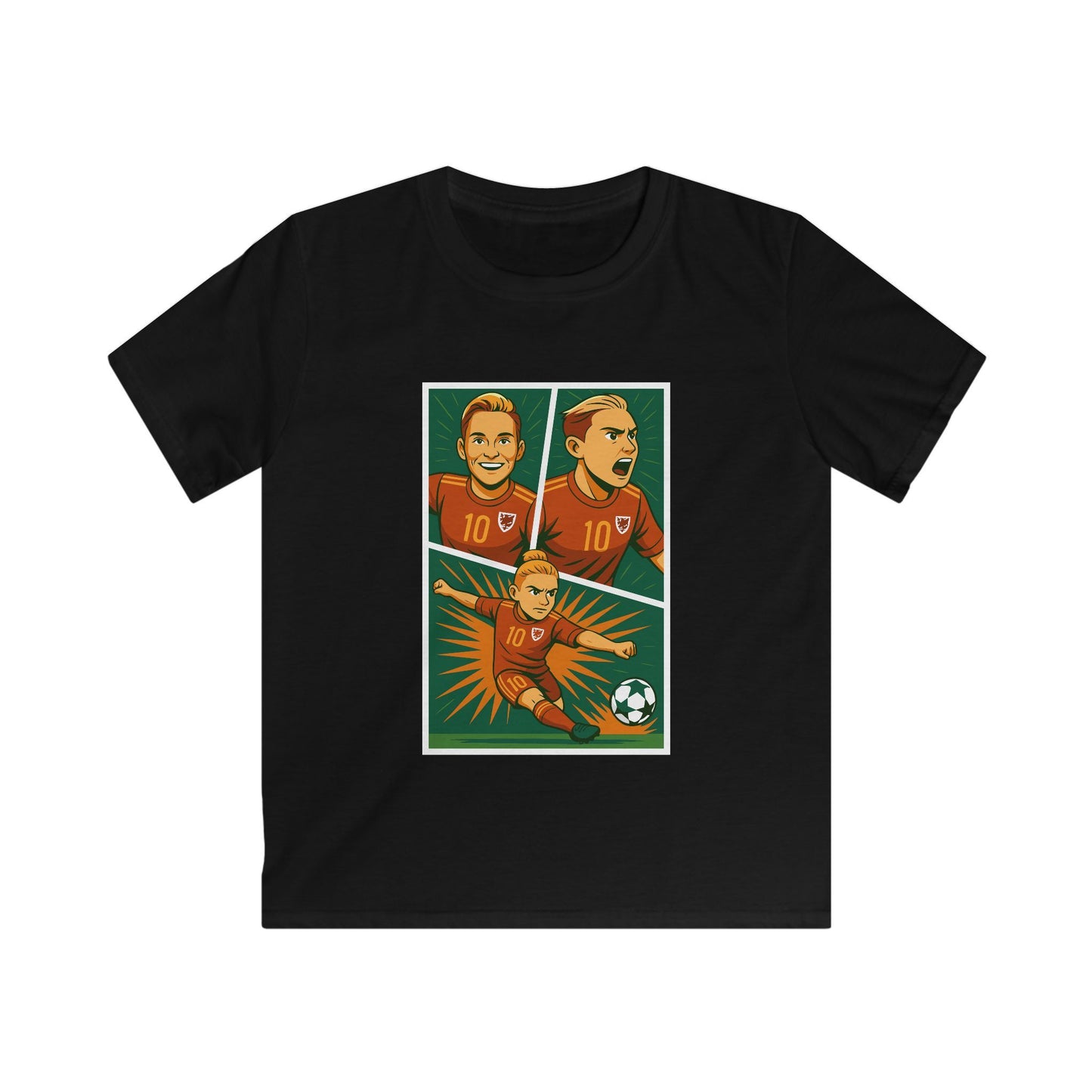 Kids Jess Fishlock Football Hero Tee - Anime Inspired, Comic Book Style