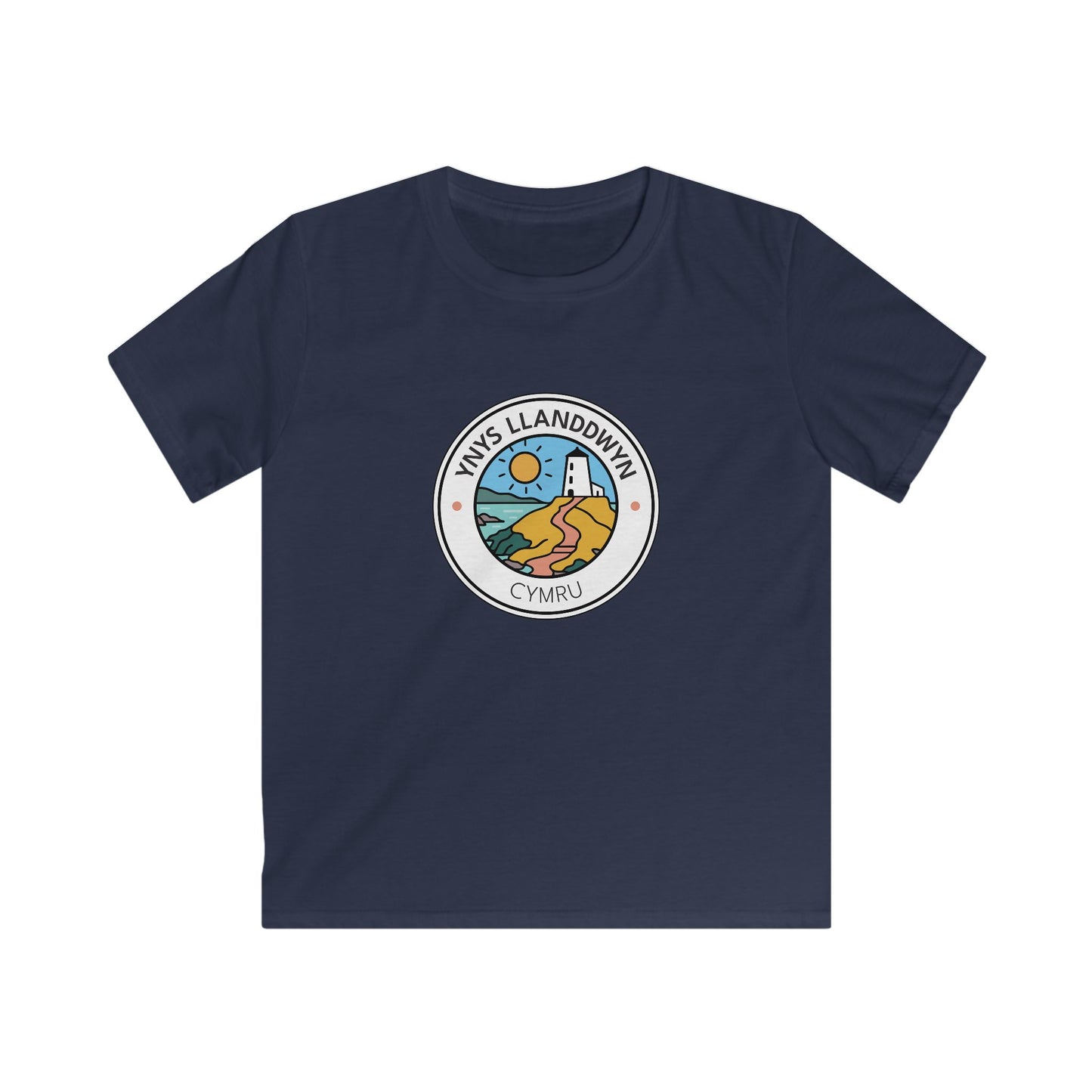 Kids 'Ynys Llanddwyn' Lighthouse Coastal Graphic - Santes Dwynwen