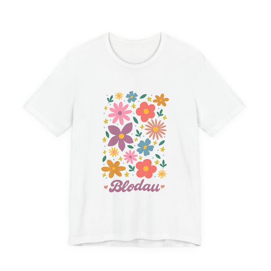 Retro Floral 'Blodau' T-Shirt (Unisex) - Colourful Welsh Wildflower Tee
