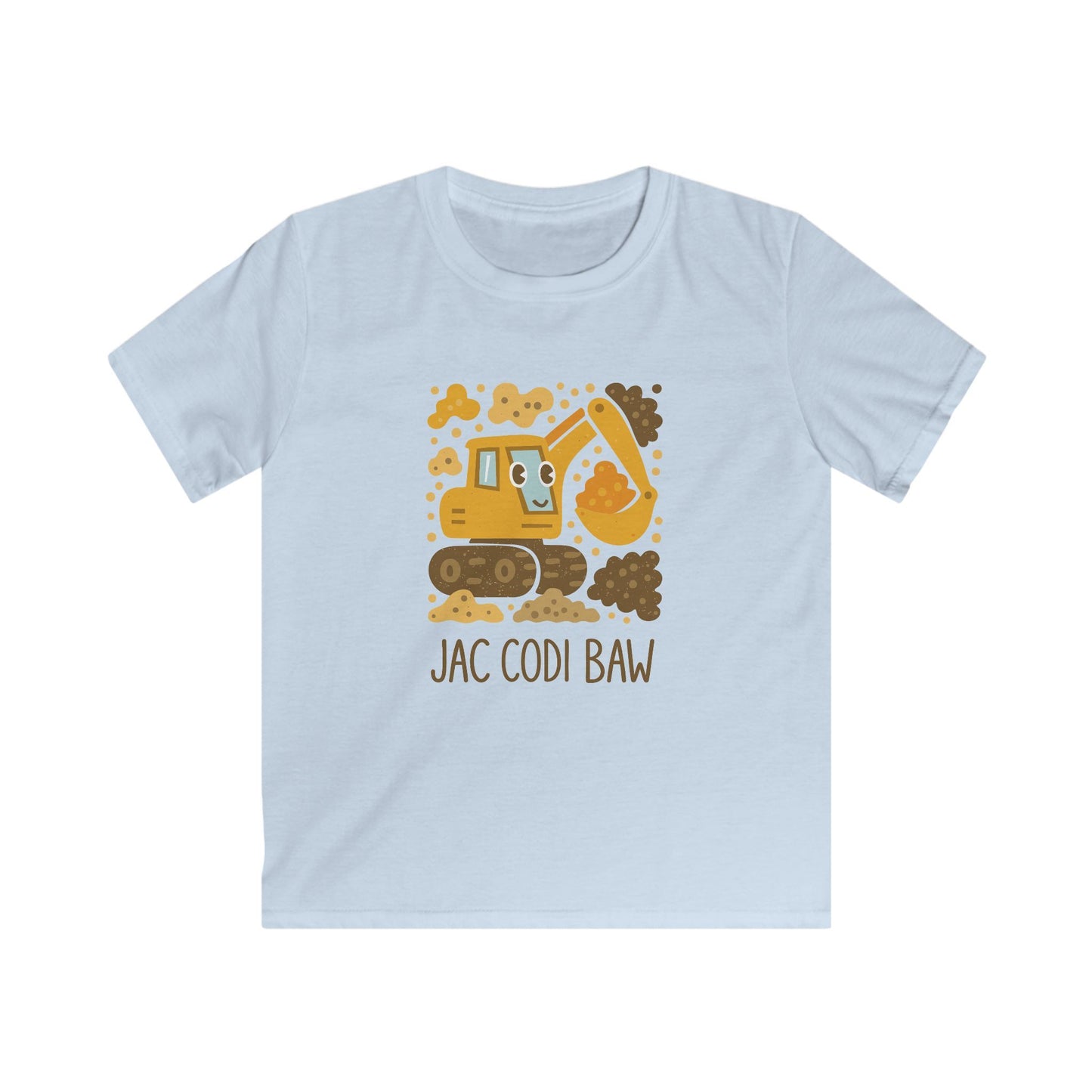 'Jac Codi Baw' - Welsh Digger KidsT‑Shirt - Cute Construction Truck Tee