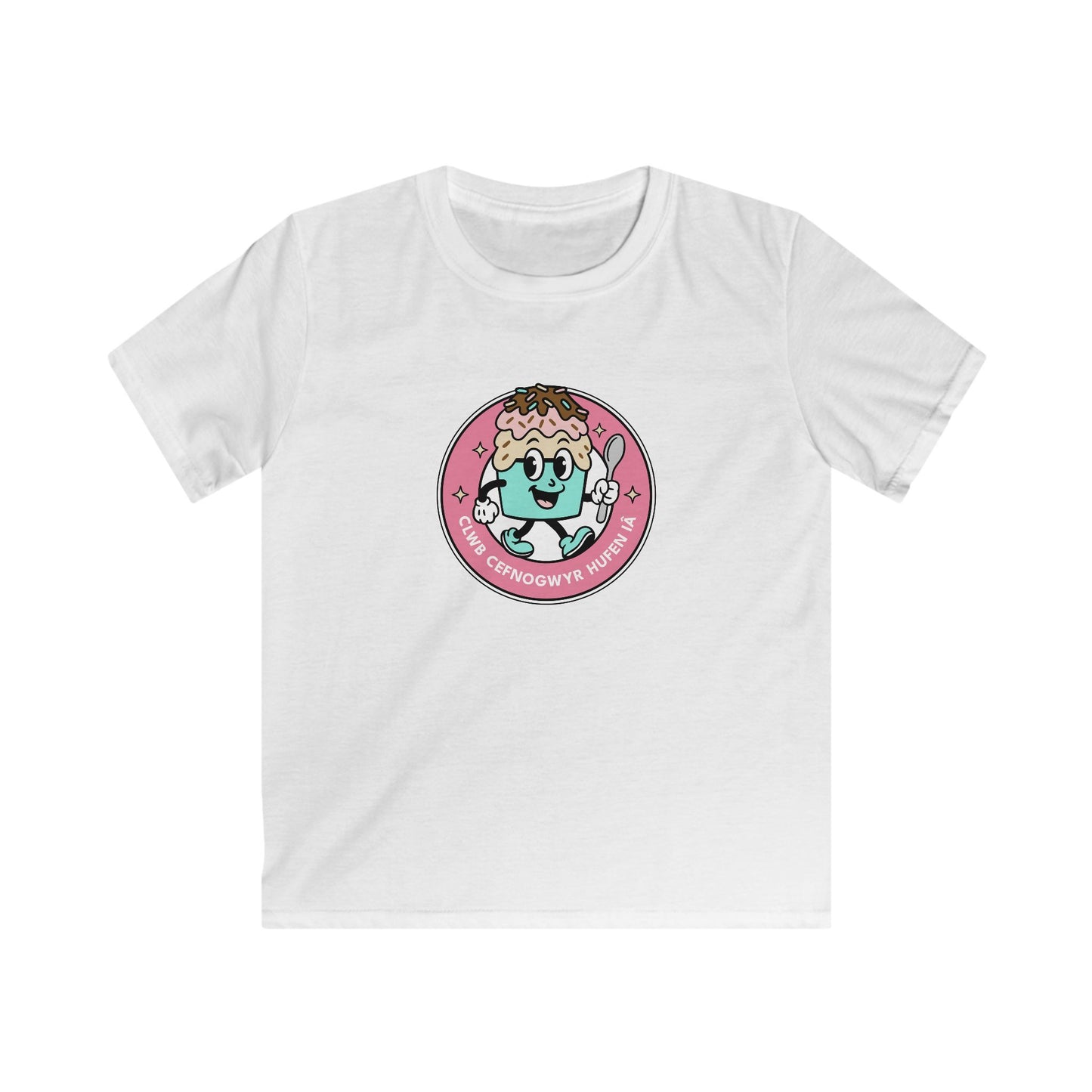 Ice Cream Supporters Club - Kids Welsh Language T-Shirt - "Clwb Cefnogwyr Hufen iâ"