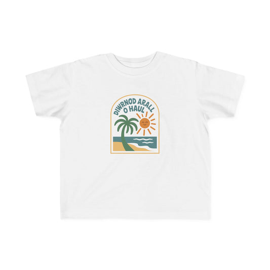 Toddler Welsh Tropical T-Shirt - 'Diwnrnod Arall O Haul'