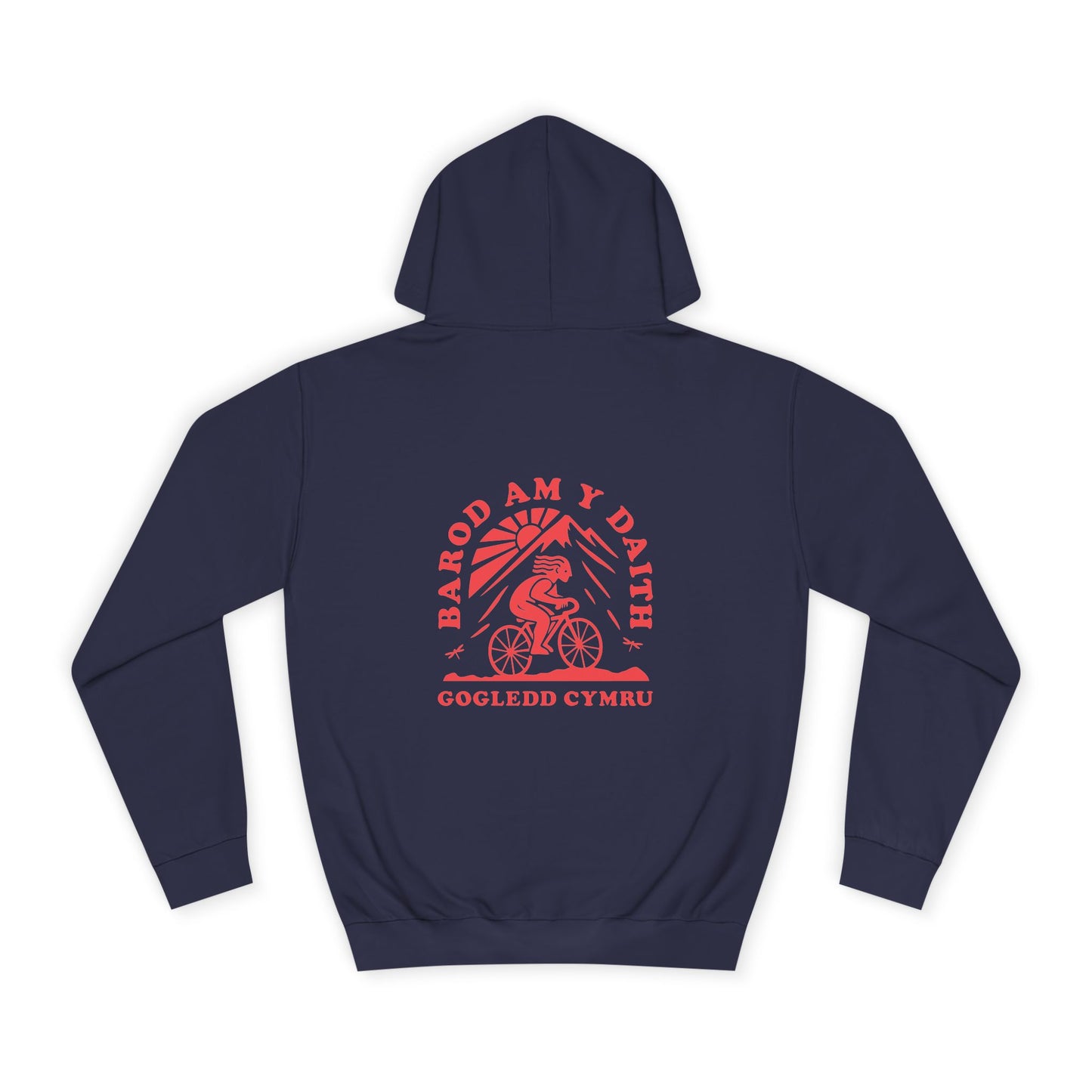 North Wales Cycling Unisex Hoodie -  'Barod Am y Daith' (Double Sided)
