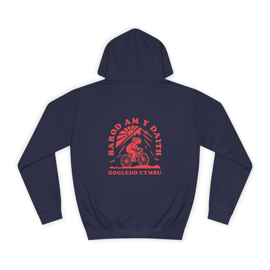 North Wales Cycling Unisex Hoodie -  'Barod Am y Daith' (Double Sided)