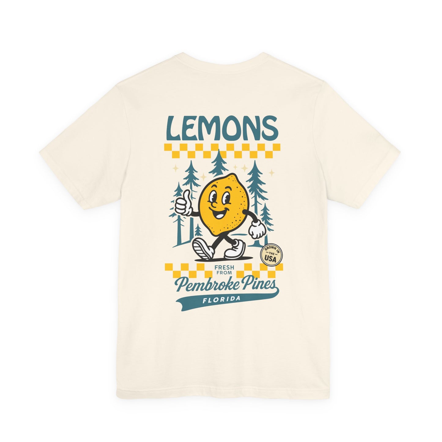 Lemons Pembroke Pines T-Shirt (Unisex) - Retro Citrus Graphic Tee (Double Sided)