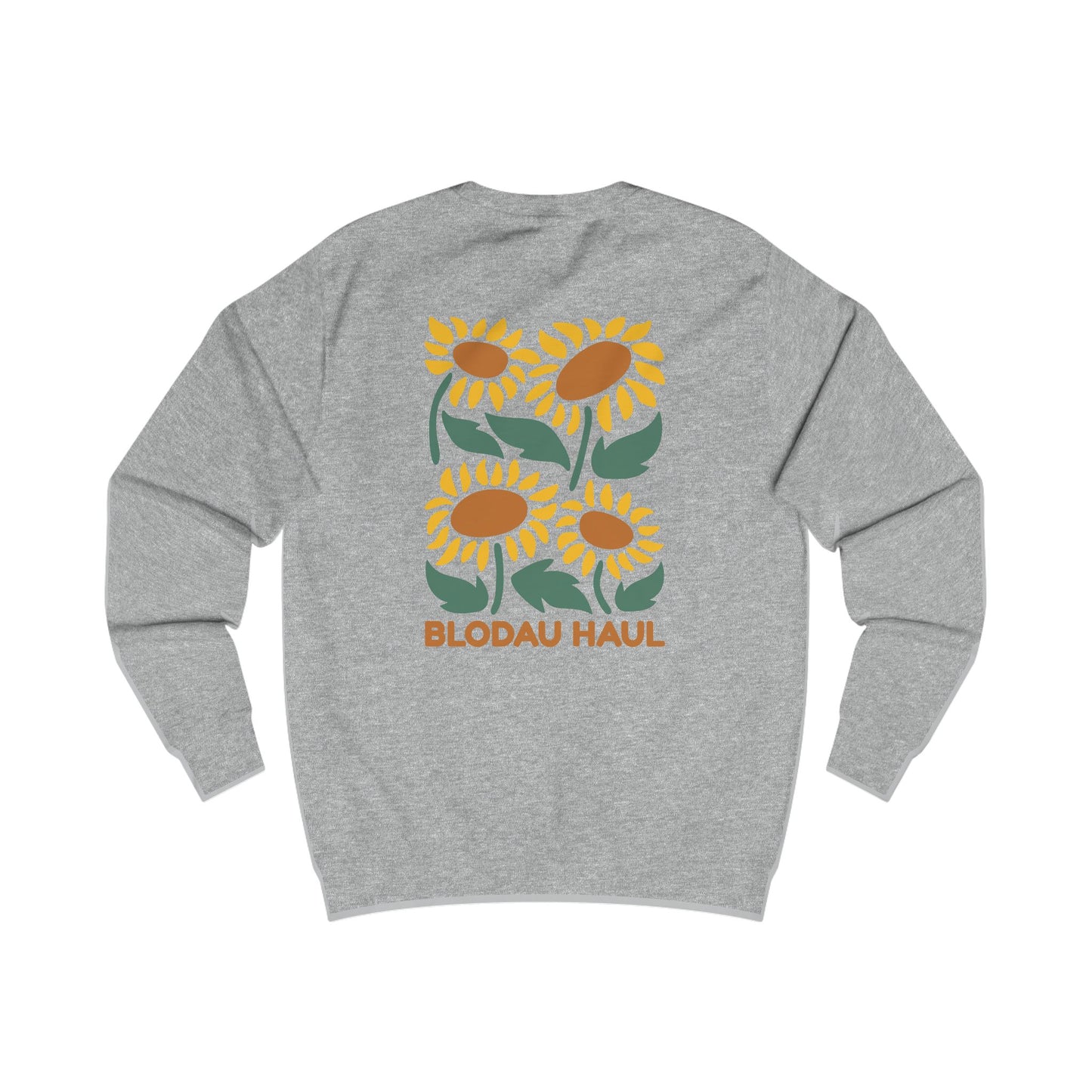 Sunflower Unisex Sweatshirt - 'Blodau Haul' Floral Crewneck (Double Sided)