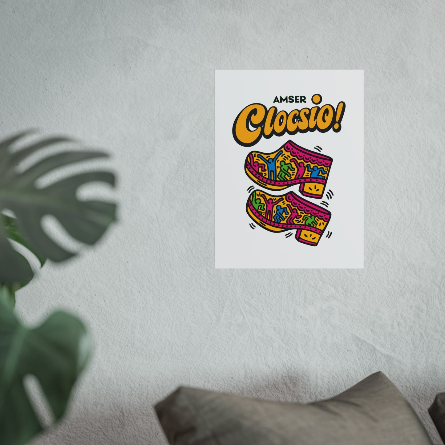 'Amser Clocsio' - Colourful Pop Art Clog Print
