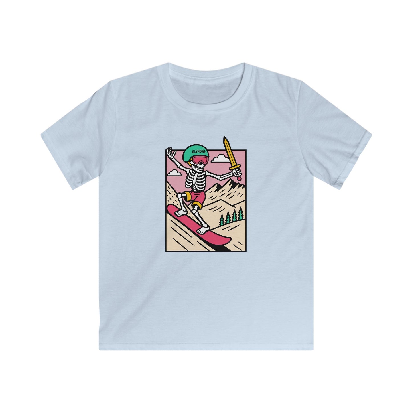 Owain Glyndŵr Snowboarding Skeleton t-shirt (Kids tee)