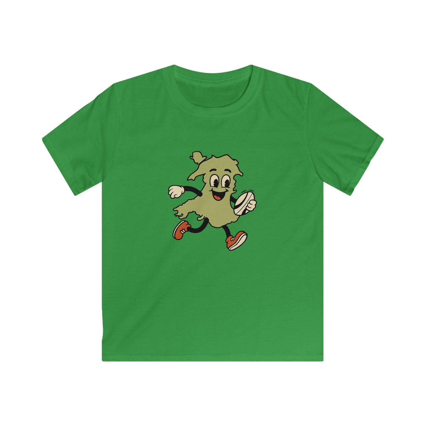 Kids Vintage Welsh Rugby T‑Shirt — Retro Cartoon Map