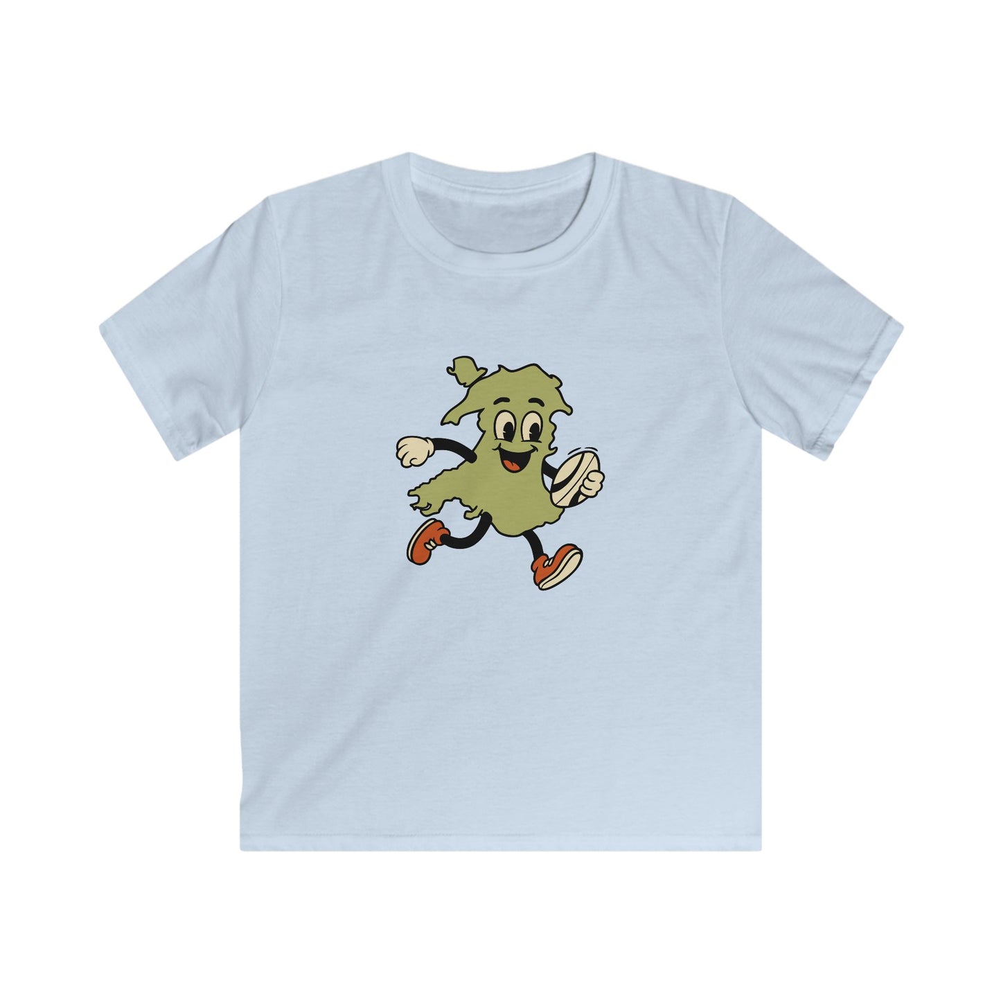 Kids Vintage Welsh Rugby T‑Shirt — Retro Cartoon Map