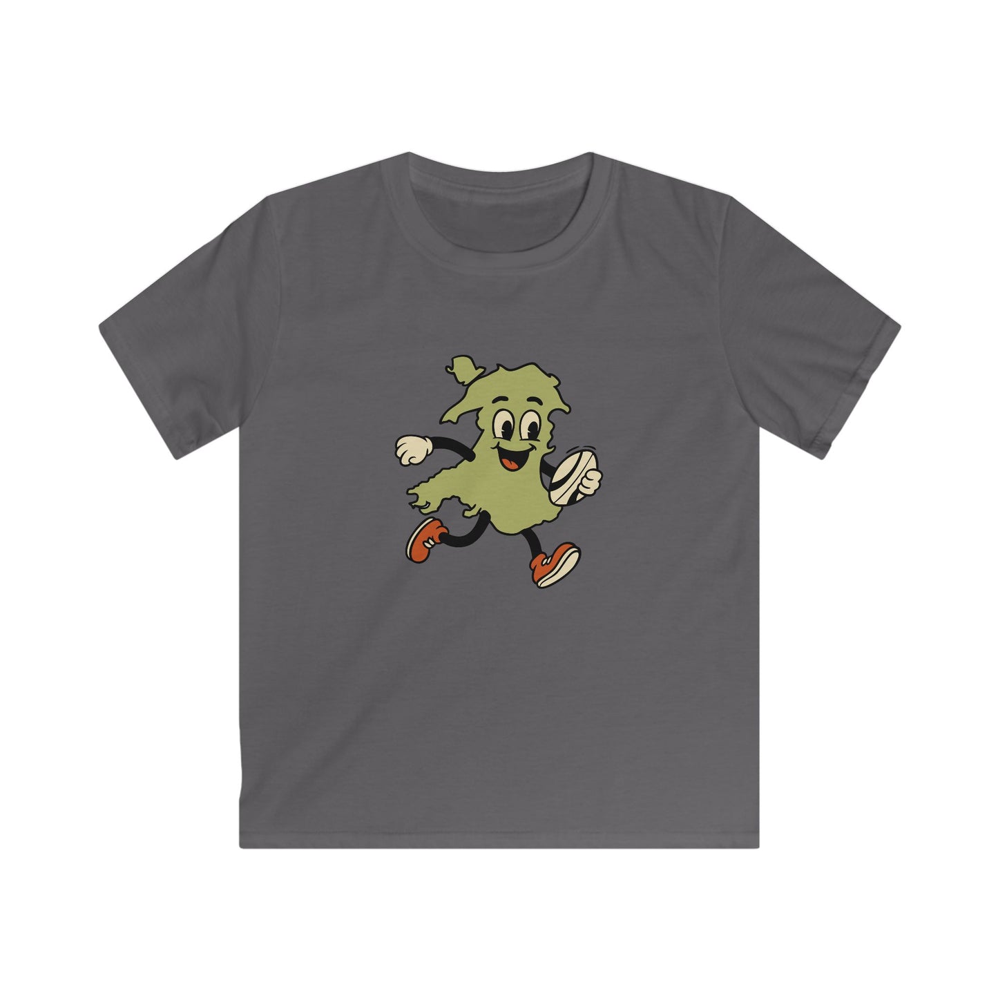 Kids Vintage Welsh Rugby T‑Shirt — Retro Cartoon Map