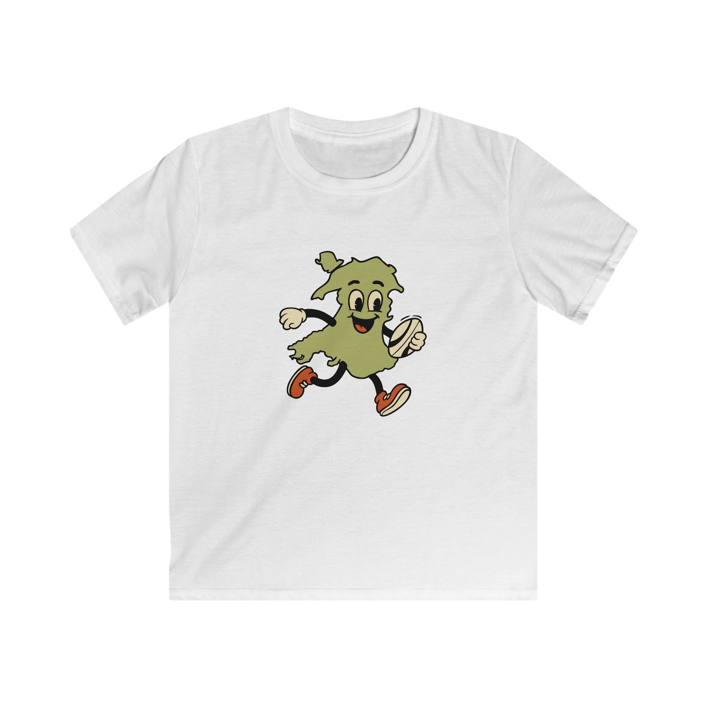 Kids Vintage Welsh Rugby T‑Shirt — Retro Cartoon Map