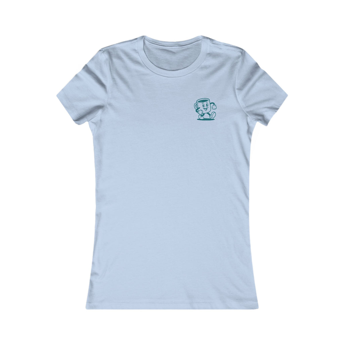 Women's 'Bore Da' Tee (Slim Fit) - Retro Coffee Cup Graphic (Double Sided)